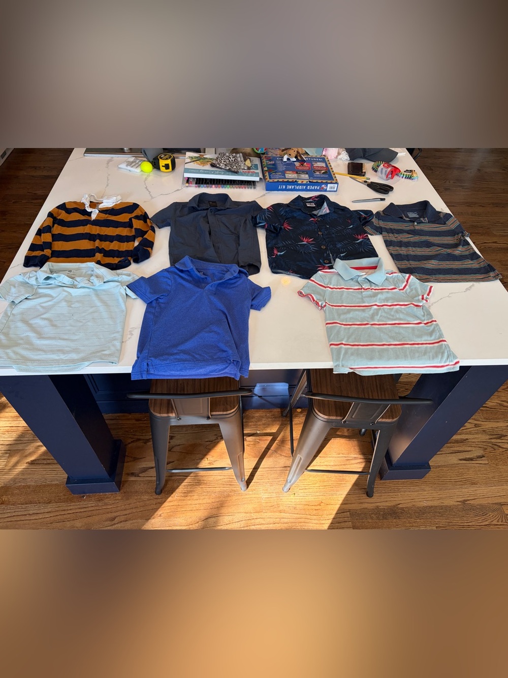 7 item collared shirt bundle polos - Boys Size 4 or 4/5